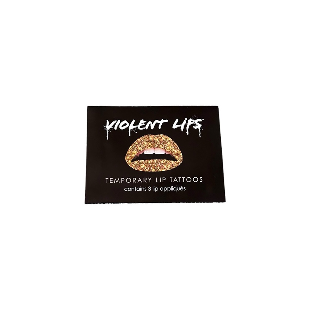 Violent Lips Temporary Lip Tattoos Gold Glitteratti 2010’s Makeup Trend Sealed